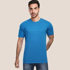 ROUND NECK EMBROIDERED T-SHIRT - DARK TURQUOISE