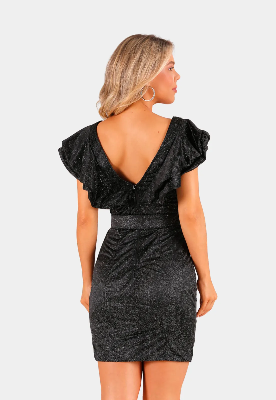 Ruffled Black Dress