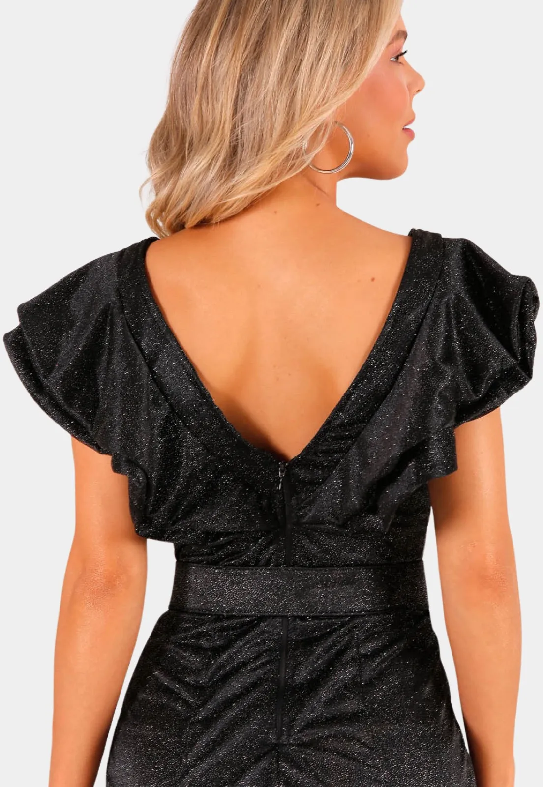 Ruffled Black Dress