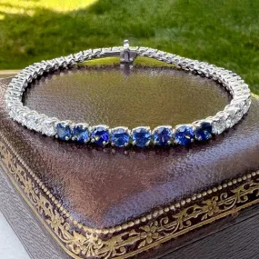 Sapphire & Diamond Tennis Bracelet