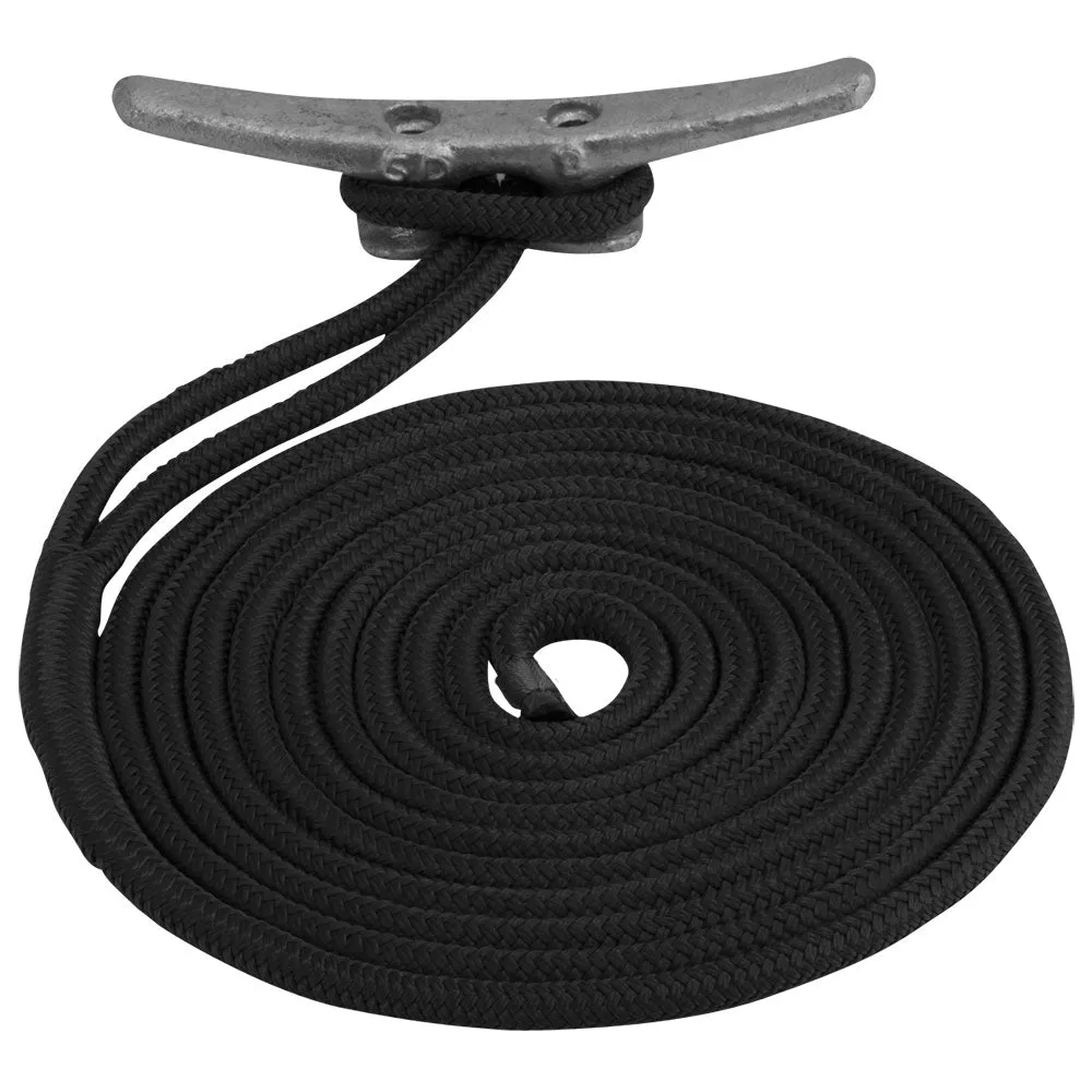 Sea-Dog Double Braided Nylon Dock Line - 3/4 x 50 - Black [302119050BK-1]