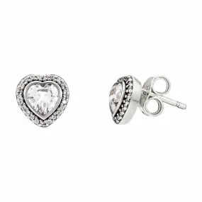 Sparkling Love Silver Stud Earrings 290568CZ