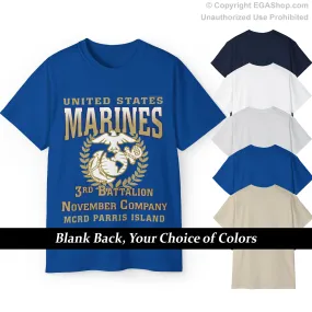 T-Shirt: November Co. MCRD Parris Island (EGA, Blank Back)