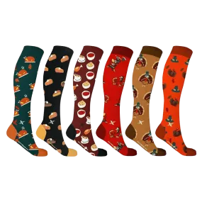 Thanksgiving Compression Socks (6-Pairs)