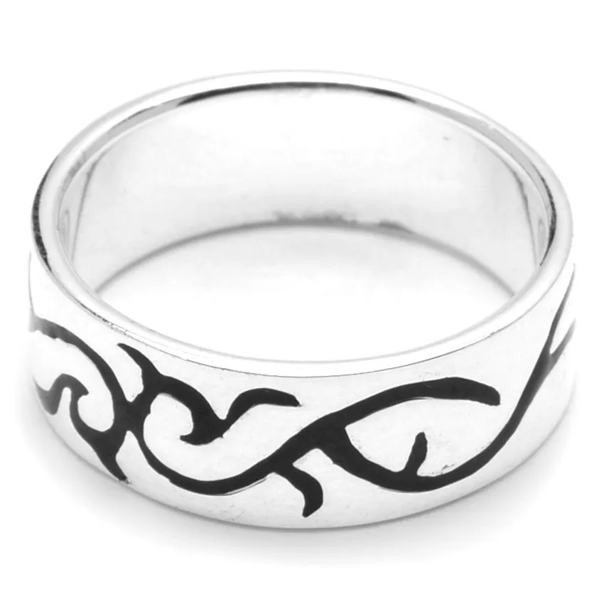 Tribal Ring with Enamel Design