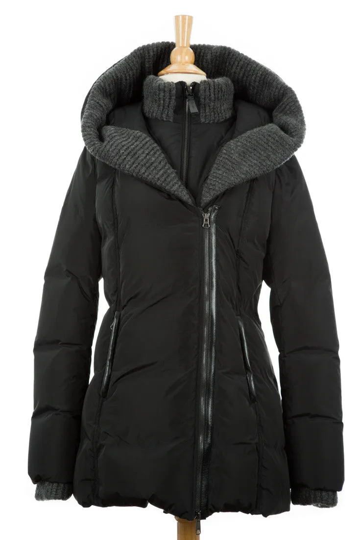 Troya Down Jacket With Knit Trim