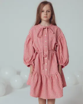 UNLABEL SS24 Neve 3/4th Sleeve Dress in Purple Check