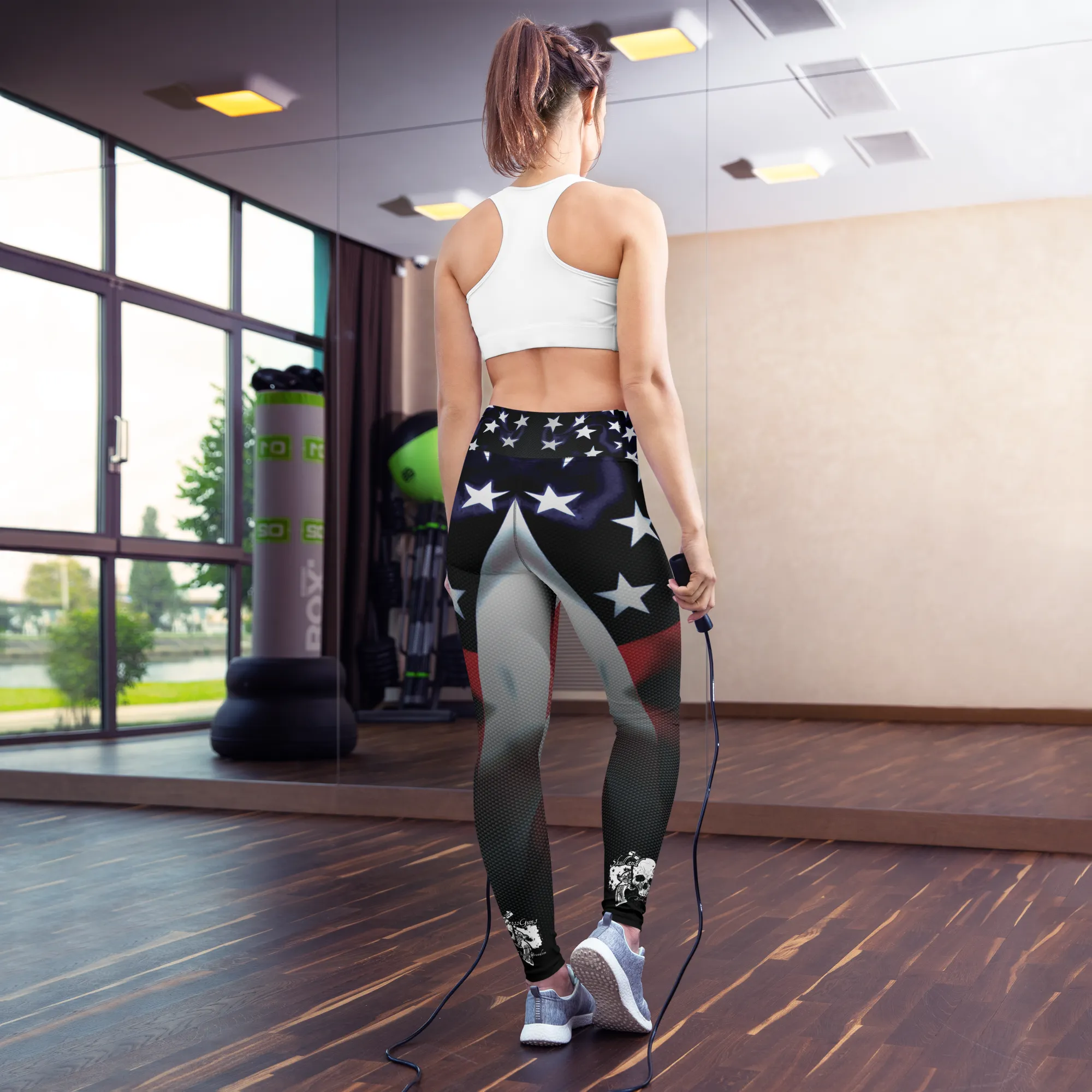 US Flag / Carbon Fiber Yoga Leggings