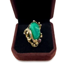 【USA輸入】ヴィンテージ グリーン パープルビジュー リング/Vintage Green Purple Bijou Ring