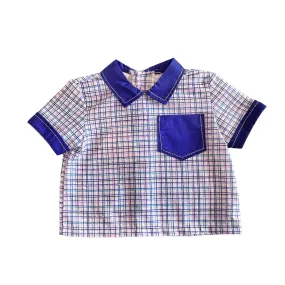 Vintage 1970's Blue Check Top / 9-12M