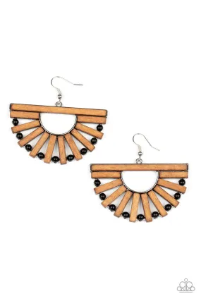 Wooden Wonderland - Black Paparazzi Earring