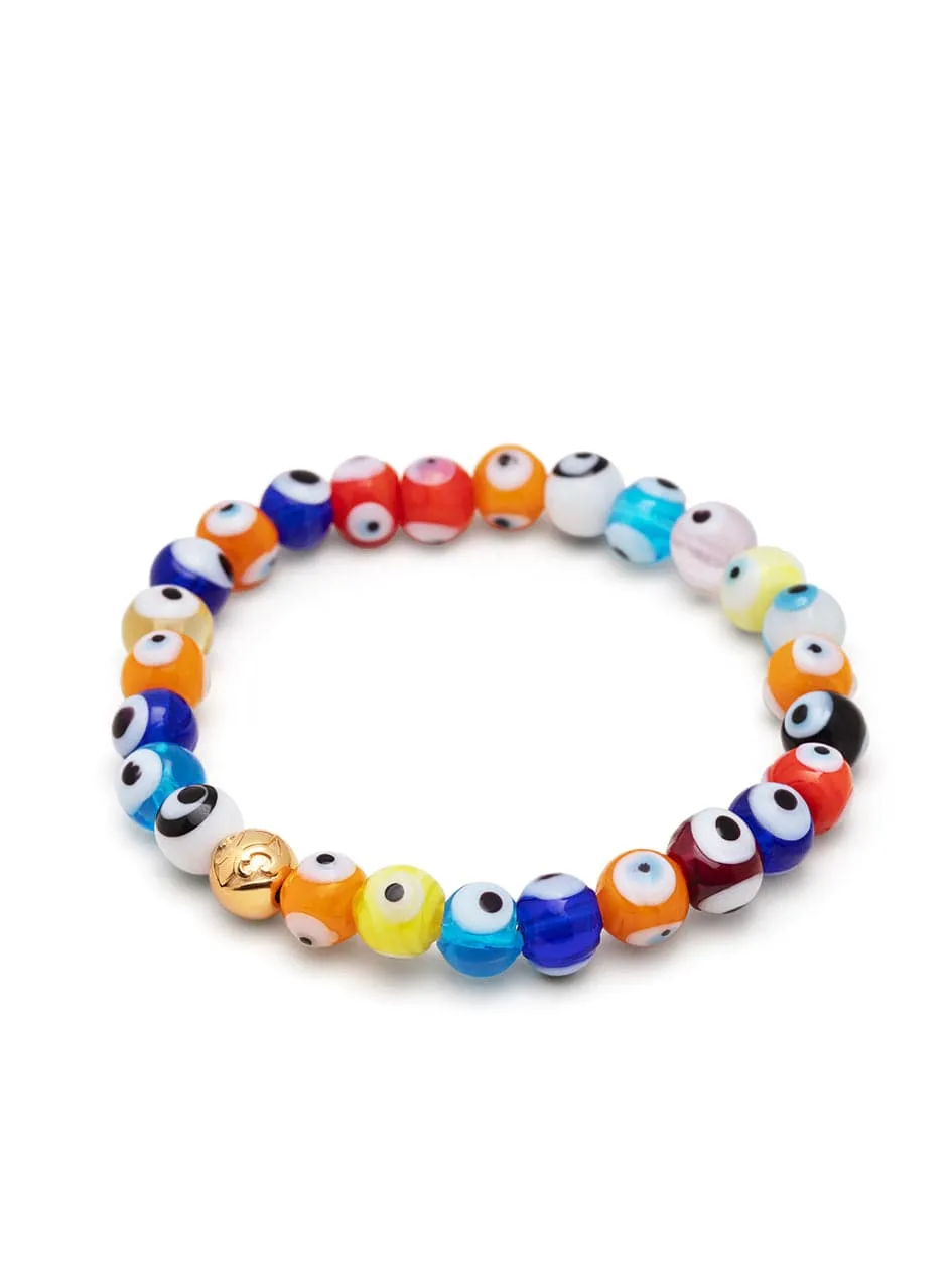 Wristband with Evil Eye Glass Beads