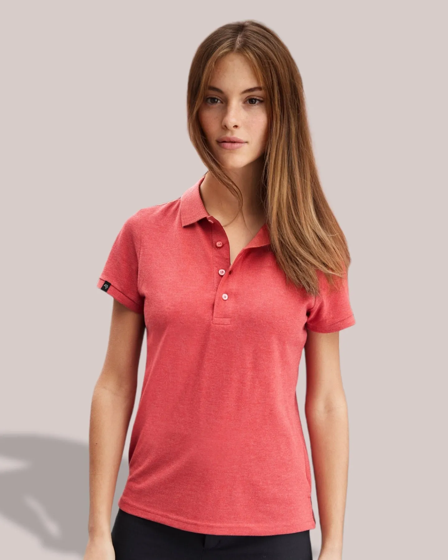 ― % ― JAN 8009 ― Damen Bio-Baumwolle Polo Shirt - Melange Grau Heather [2XL]